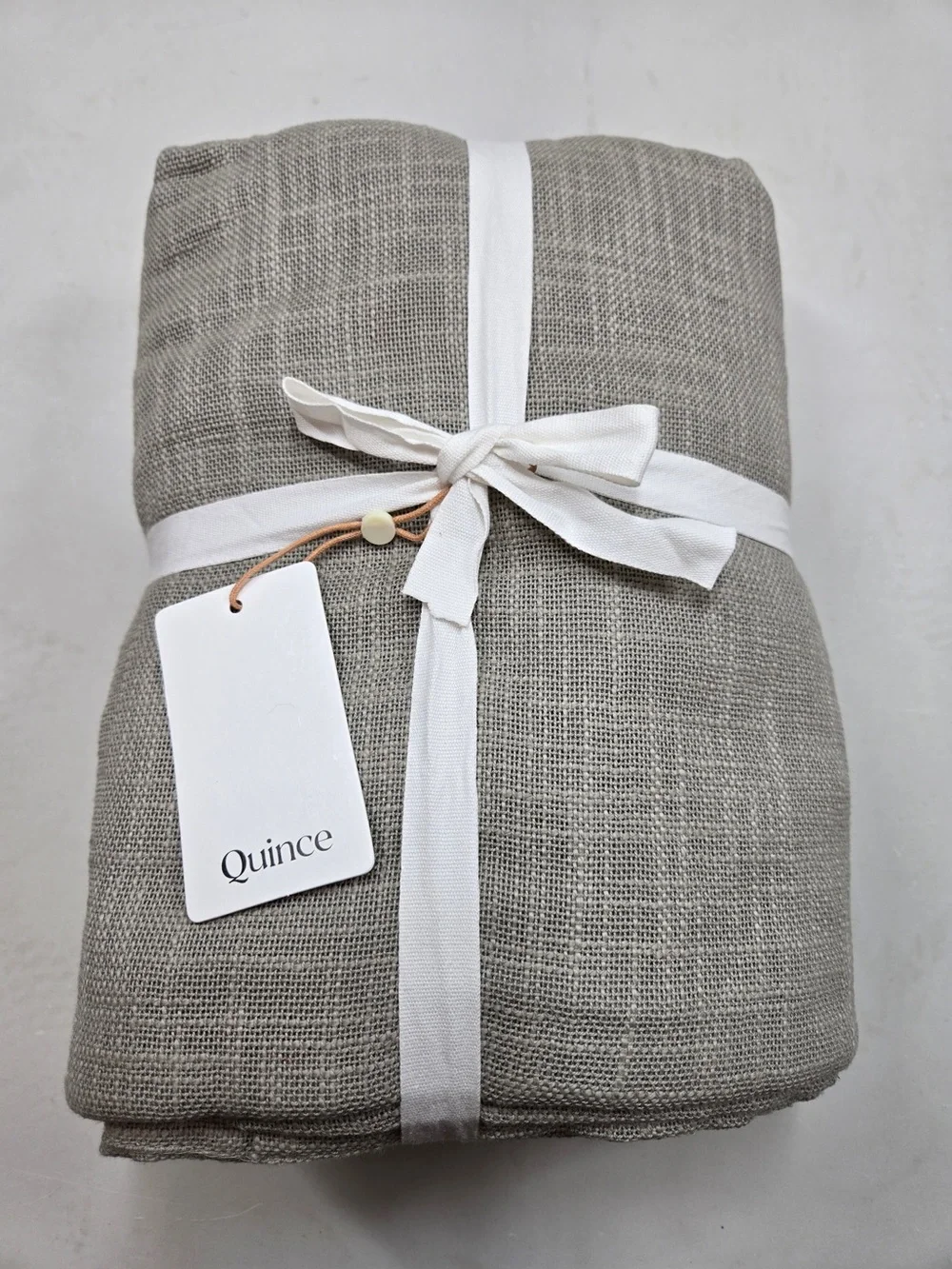 NWT QUINCE Set Of 2 48x96 Cotton Sheer Curtains Grey 9958